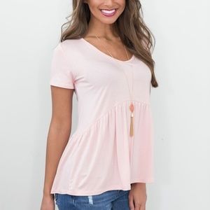 SOLD!!! 7th Roy Pink Peplum Top